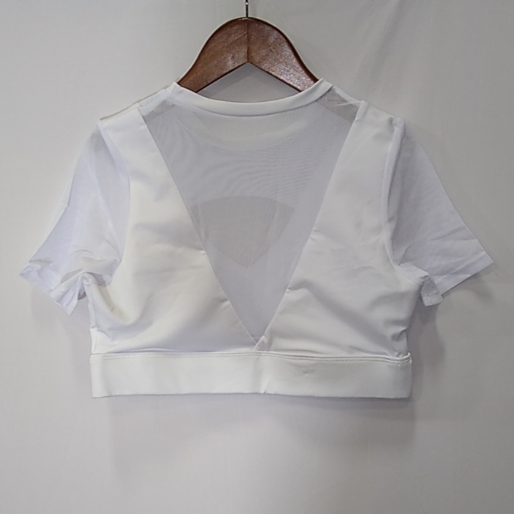 Mesh Patchwork Hollow Out Short Sleeve Yoga Top - Picture 3 of 3